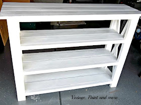 Vintage, Paint and more... beach inspired rustic x shelf from Ana White