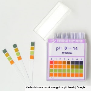 Kertas lakmus untuk mengukur pH tanah