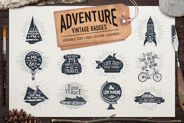 Adventure Vintage Badges