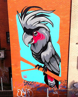 Graffiti caricature of animals parrot