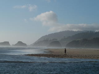 lone man on beach