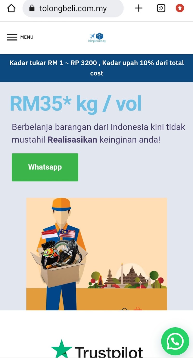 Pembelian Secara Online dan Penghantaran Barang dari Indonesia ke Malaysia dengan Lebih Mudah pada Harga Berpatutan Menggunakan Perkhidmatan TOLONG BELI