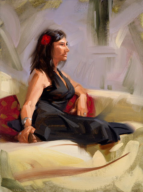 Kelly with a Carnation by Rob Rey - robreyfineart.com