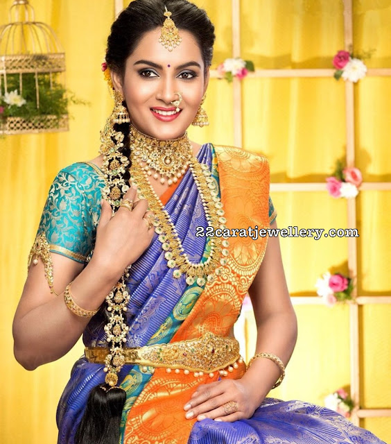 Himaja in Bottu Mala with Jhumkas