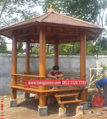 Gazebo Glugu Segi Enam Minimalis