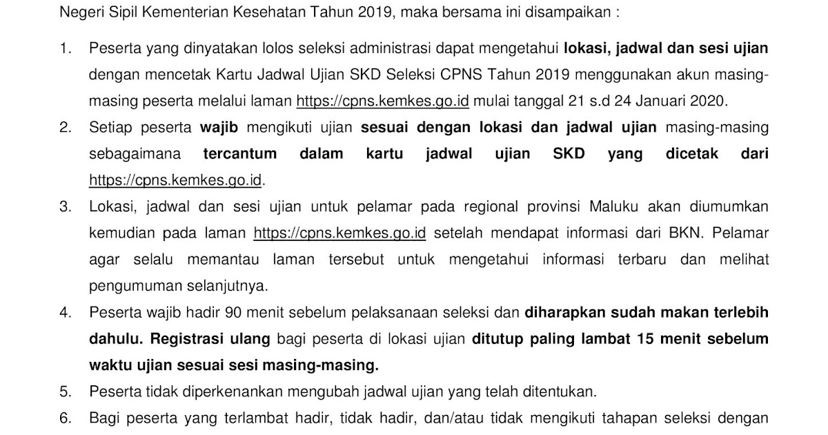 Catat Inilah Jadwal Dan Lokasi Tes Skd Cpns Kementerian