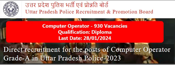 UP Police Computer Operator Jobs 2024