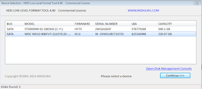 Mengatasi Harddisk Rusak Mengunakan HDD LLF dari Hddguru