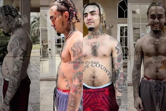 Lil Pump is showing off the results of his new workout regimen with some before and after weight loss photos.