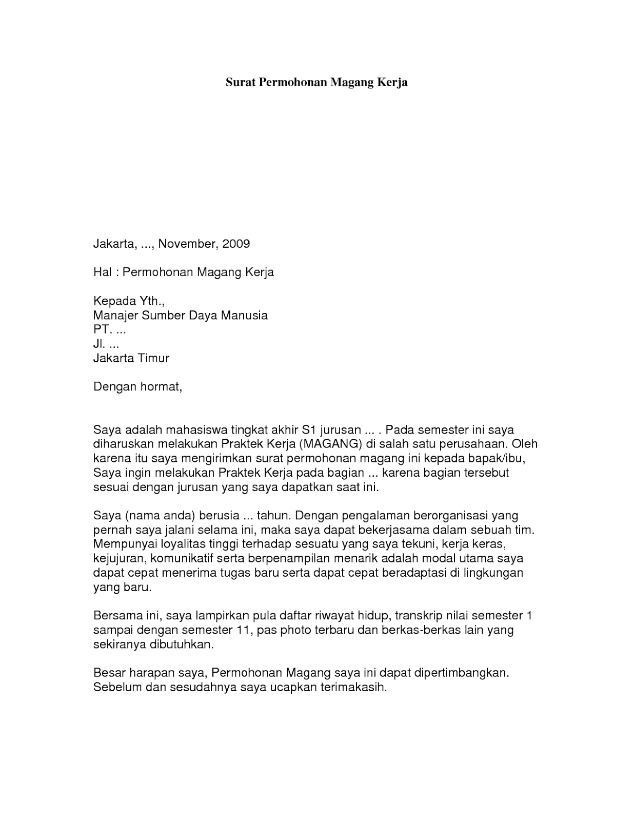 [ Collection Contoh Surat Lamaran Kerja ] - Best Free Home 