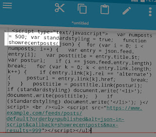 JS code copied to text editor