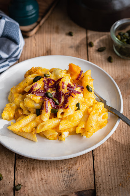 Penne crémeuses au potimarron rôti et mozzarella - Recette facile