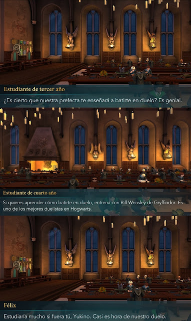 Hogwarts Mystery fotonovela prefecto Félix duelo