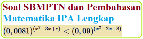 Soal SBMPTN dan Pembahasan Matematika IPA Lengkap