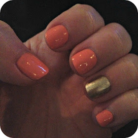 Coral Gold Manicure