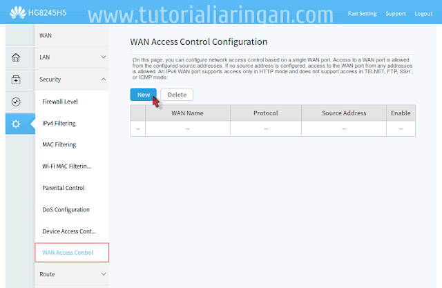 Cara Setting Firewall dan Mengaktifkan Remote Management di Modem ONT Huawei HG8245H5