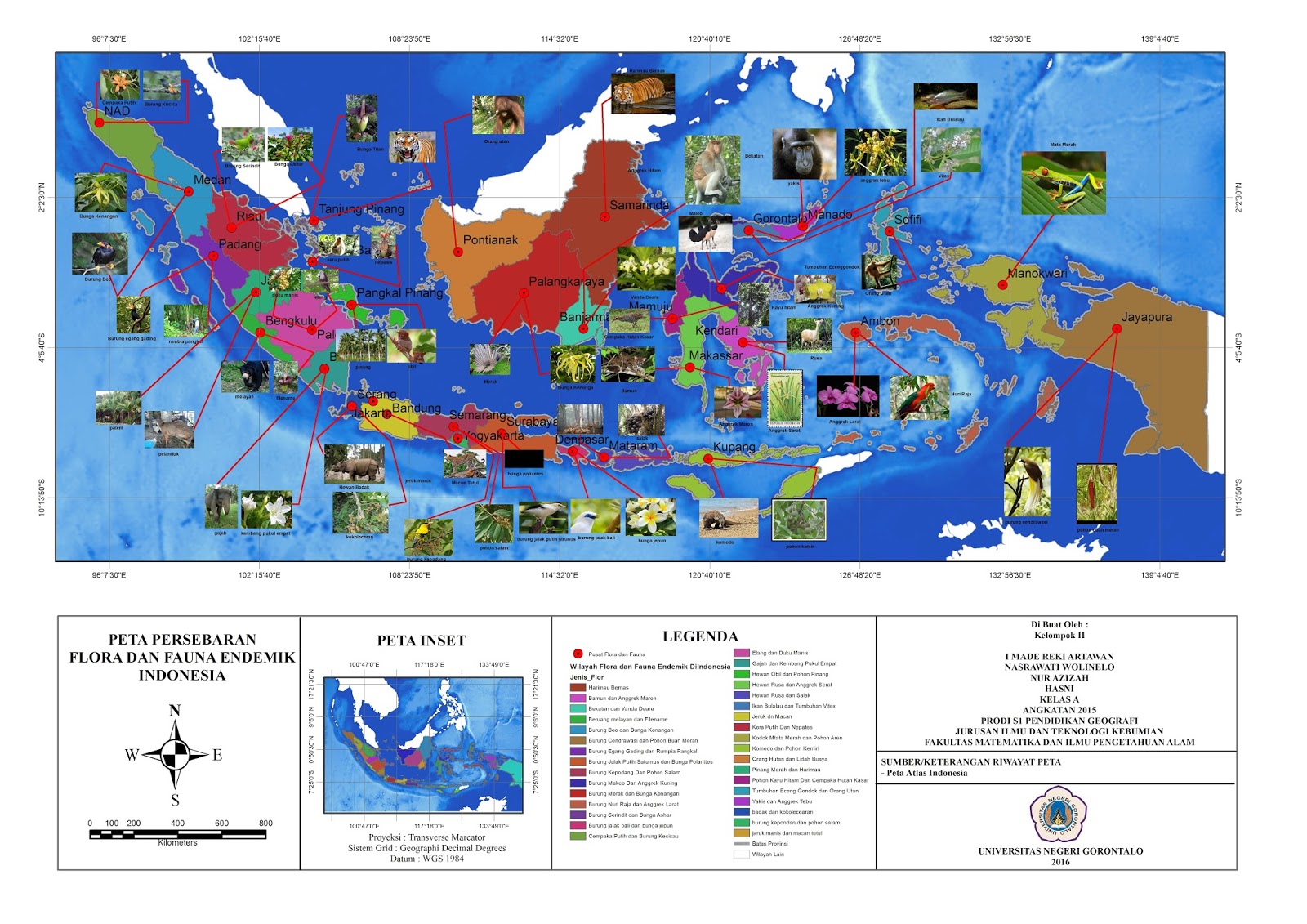 peta lengkap persebaran flora  dan  fauna  di  indonesia 