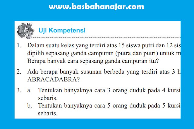 Kunci Jawaban MTK Kelas 12 Halaman 150 - 152 Uji Kompetensi Bab 3