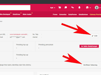 edit ringkasan akun bukalapak