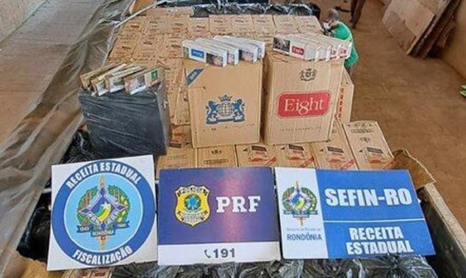 PRF e SEFIN apreendem quase 8 milhões de unidades de cigarros contrabandeados