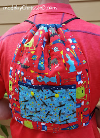 Drawstring Back Pack Tute by www.madebyChrissieD.com