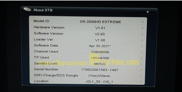 STARSAT SR-2000HD EXTREME RECEIVER NEW SOFTWARE V2.93 30 APRIL 2021