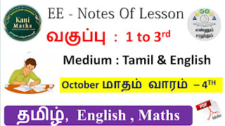எண்ணும் எழுத்தும் Notes Of Lesson 1 to 3rd October Week - 5 2023-24