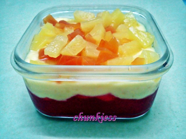 Puding jelly buah koktel  Dapur Chunkiess