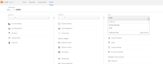 google analytics create view