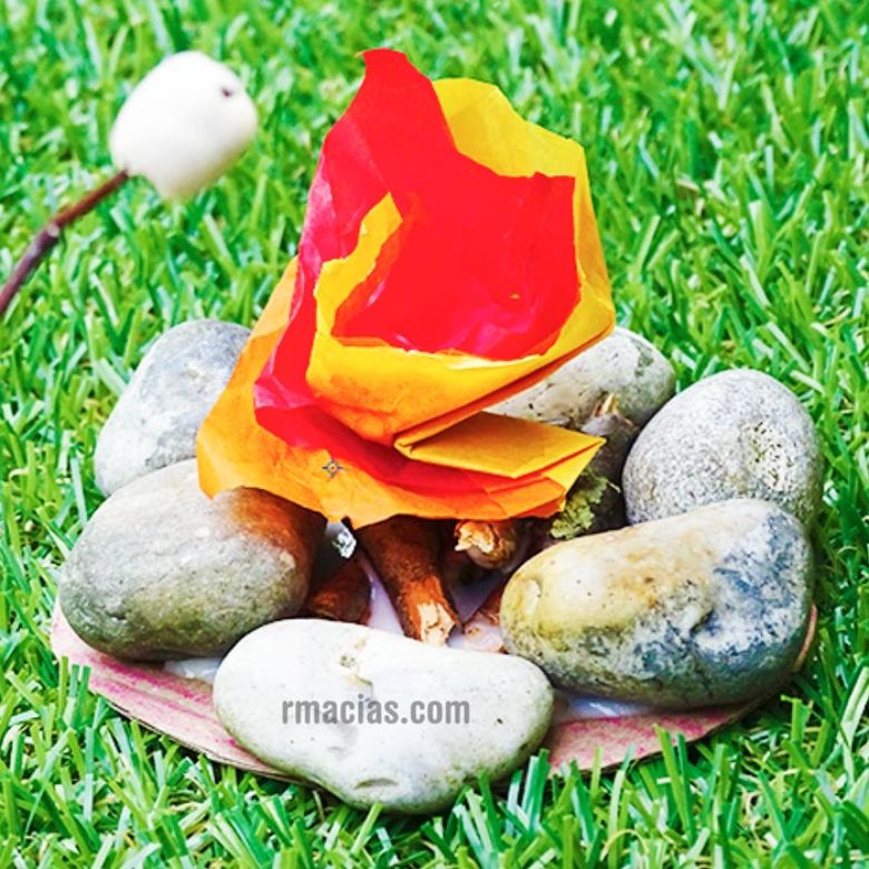 Campfire nature craft for kids