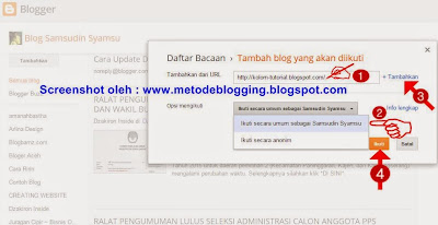 Cara Mengikuti Blog Teman via Dashboard Blogger