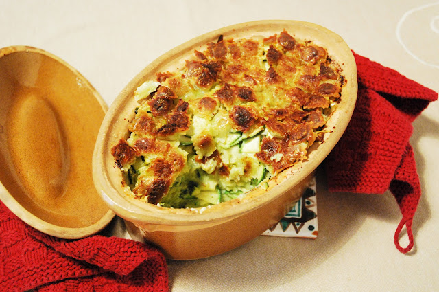 Gratin de courgettes et ravioles de Romans