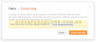 pagina para excluir blog