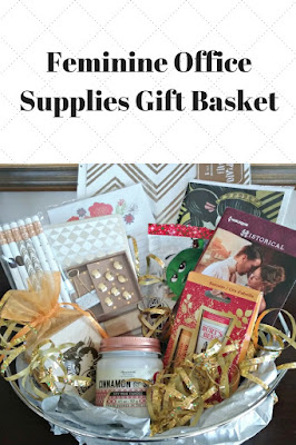 Feminine Office Supplies Gift Basket, mom office, home office, woman's office,