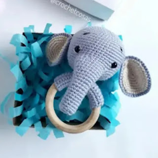 Sonajero Elefante a crochet