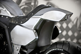 Yamaha Vmax Hyper Modified Custom Yamaha Vmax by Abnormal Cycles. Samuele Reali and his crew at Abnormal Cycles started this project with one thing in mind Customize a brand new stock Yamaha Vmax into something nothing close to its original form  Yamaha Vmax Hyper Modified features. Custom aluminum gas tank. Custom cafe racer seat plate. custom spoked wheels. 4-1 Exhaust System by Zard. Rizoma Handle bars. custom cafe racer seat by wildhog. FGR Billet pedals and triple clamps. Yamaha Vmax Hyper Modified project was commisioned by Yamaha Italia. 