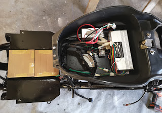 Electrics installed under seat in retro scooter