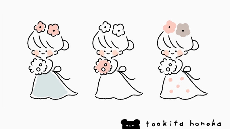 ウエディングドレスの花嫁 新婦 さんのゆるいイラストの簡単かわいい描き方 結婚式 ブライダル 手書き ボールペン 招待状の返信 遠北ほのかのイラスト サイト ウエディングドレスの花嫁 新婦 さんのゆるいイラストの簡単かわいい描き方 結婚式 ブライダル 手書き ボールペン 招待状の返信 遠北ほのかのイラスト サイト