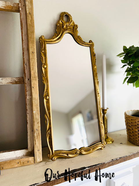thrifted gilded French mirror