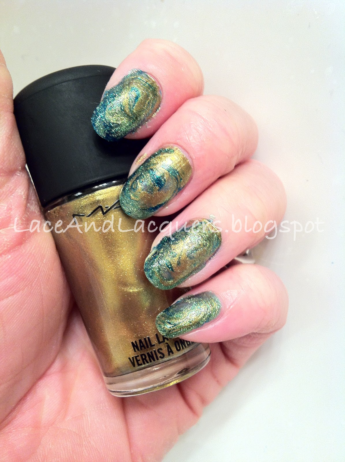 DIY Marbling MAC Immortal Gold, Zoya Charla and Zoya Apple