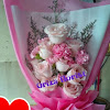 Buket Mawar Peach + Carnation Pink