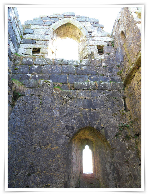 Looking inside of the chapel or hermitage at Roche Rock, Cornwall