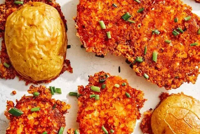 Crispy and Spicy Parmesan Crusted Potatoes