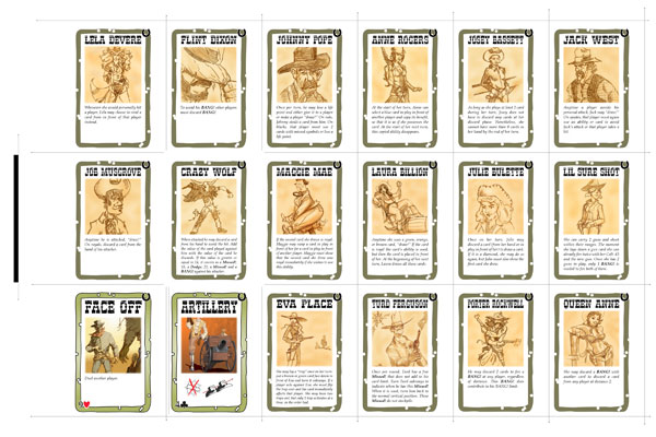 Robbers' Roost BANG! card game POD Sheet 1