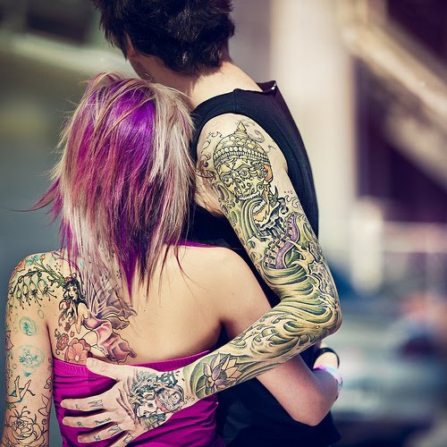 Emo Couple Tattoo Design
