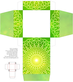 Green printable mandala box- also available in blue and orange