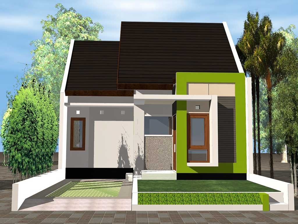 Model Eksterior Rumah Type 36 Warna Hijau