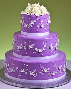 Silver And Purple Wedding Cakes