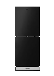 Konka KRB 200 GB - Black(2-Door, Bottom Freezer, Glass Door)