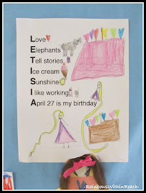 photo of: Acrostic Poetry in Kindergarten using Student's First Name 